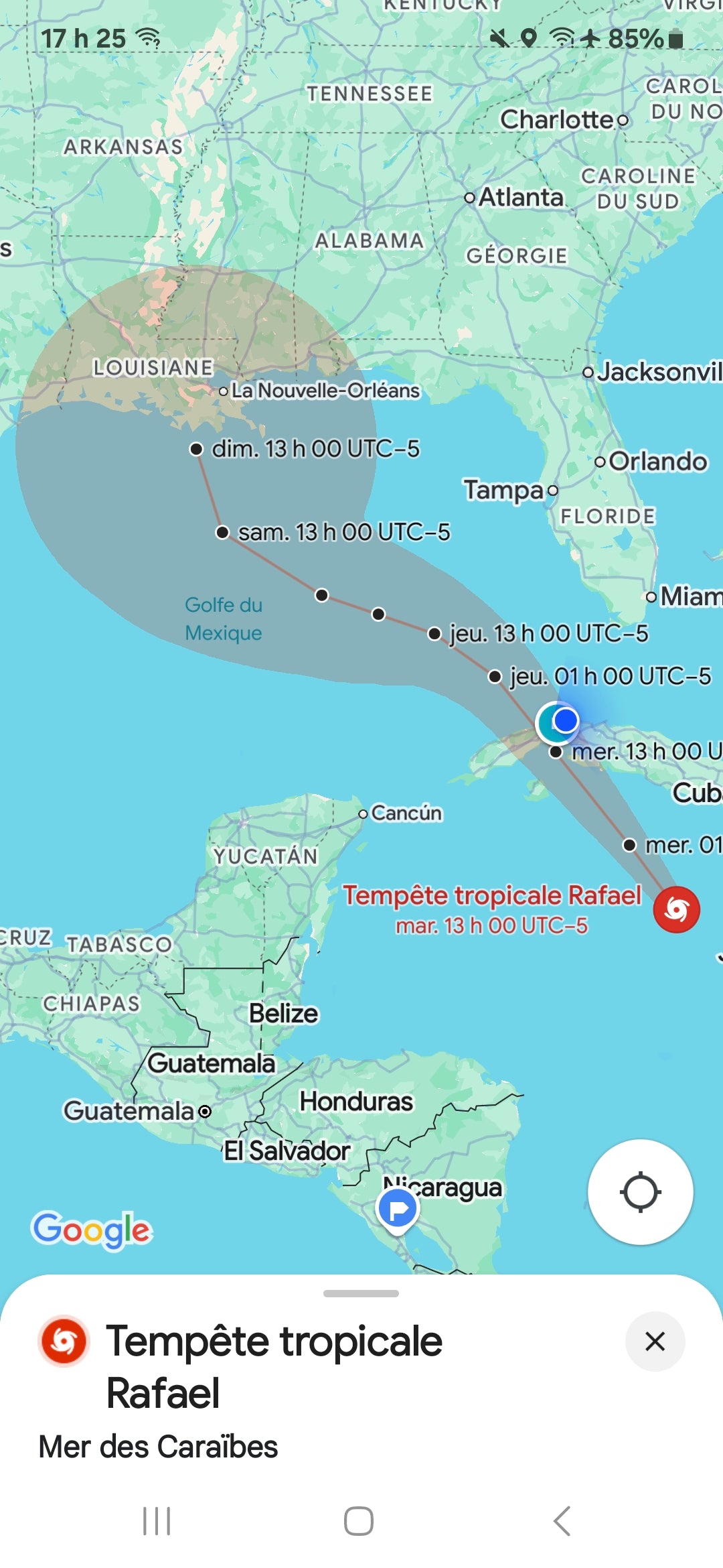 Hurricane Rafael Approaching Cuba in 2024