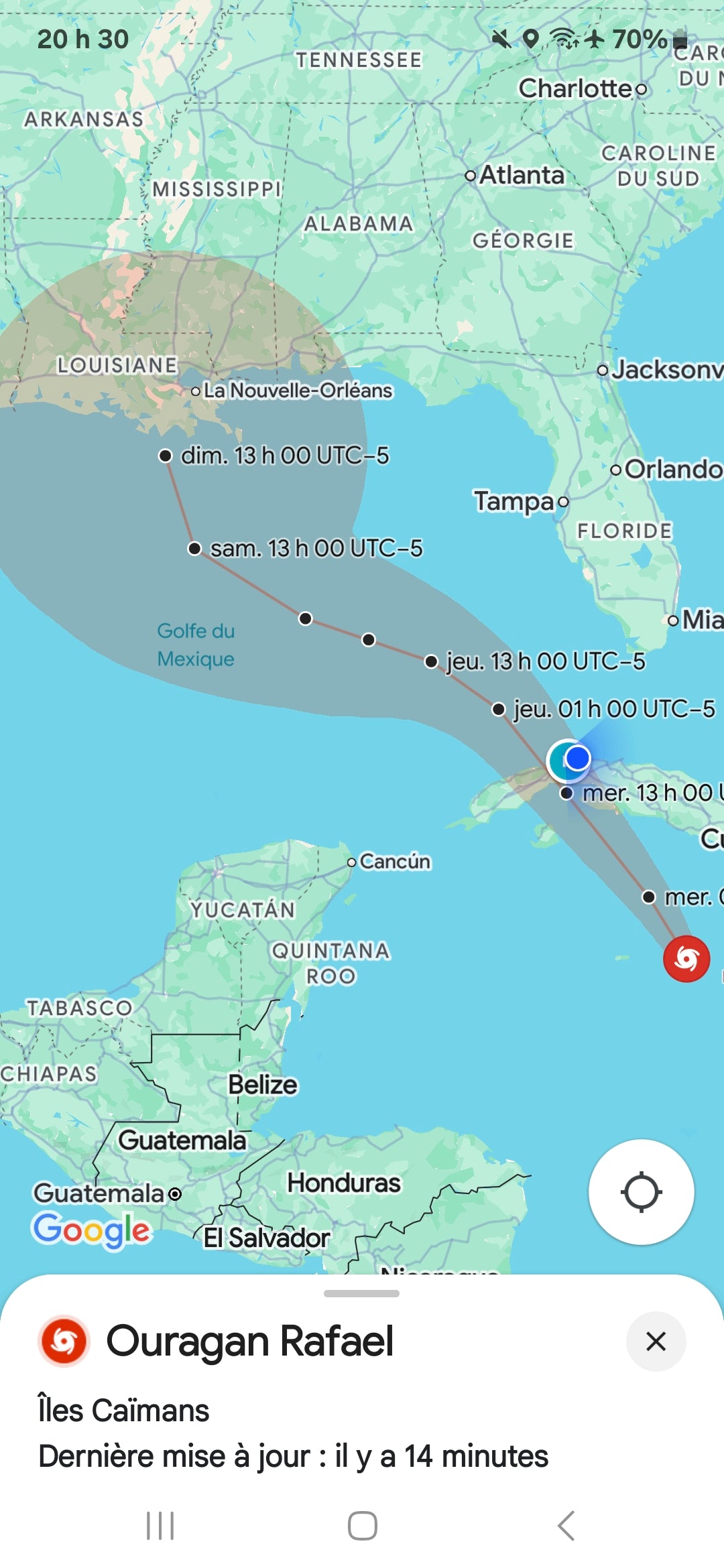 Hurricane Rafael Approaching Cuba in 2024