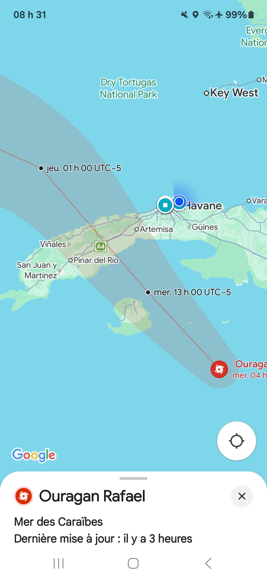 Hurricane Rafael Approaching Cuba in 2024